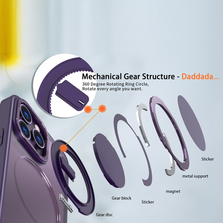 For iPhone 13 Pro Max 360-degree Rotating MagSafe Magnetic Holder Phone Case(Purple) - iPhone 13 Pro Max Cases by PMC TechLife | Online Shopping South Africa | PMC TechLife
