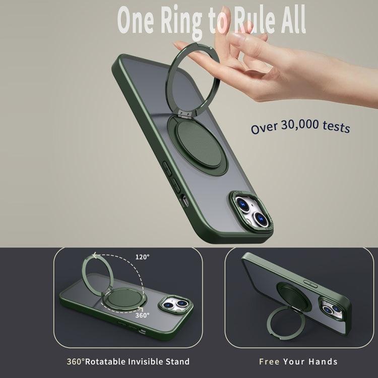 For iPhone 14 360-degree Rotating MagSafe Magnetic Holder Phone Case(Green) - iPhone 14 Cases by PMC Jewellery | Online Shopping South Africa | PMC Jewellery