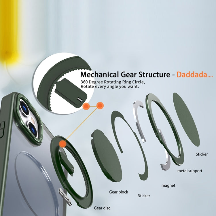 For iPhone 14 Plus 360-degree Rotating MagSafe Magnetic Holder Phone Case(Green) - iPhone 14 Plus Cases by PMC TechLife | Online Shopping South Africa | PMC TechLife