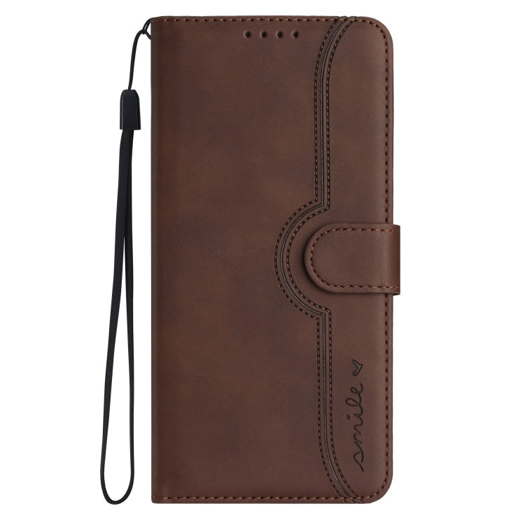 For Google Pixel 9 Pro Heart Pattern Skin Feel Leather Phone Case(Brown) - Google Cases by PMC TechLife | Online Shopping South Africa | PMC TechLife | Buy Now Pay Later Mobicred