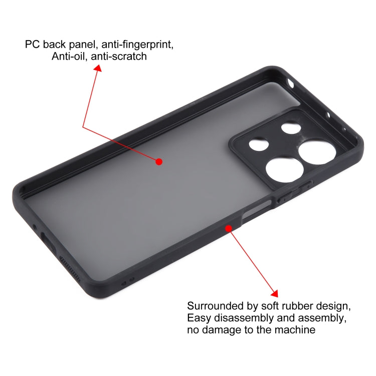 For Xiaomi Redmi Note 13 Fine Pore Matte Black TPU + PC Phone Case - Note 13 Cases by PMC TechLife | Online Shopping South Africa | PMC TechLife | Buy Now Pay Later Mobicred
