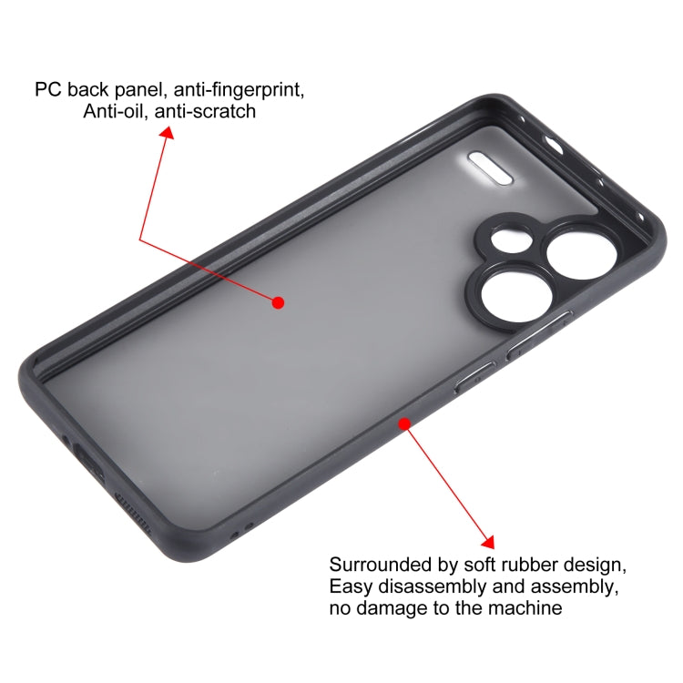 For Xiaomi Redmi Note 13 Pro+ Fine Pore Matte Black TPU + PC Phone Case - Note 13 Pro+ Cases by PMC TechLife | Online Shopping South Africa | PMC TechLife | Buy Now Pay Later Mobicred