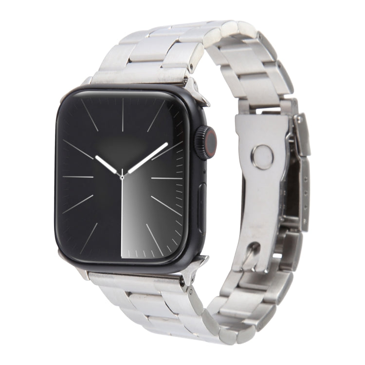 For Apple Watch Series 7 41mm Three-Bead Stainless Steel Watch Band(Silver) - free shipping - PMC TechLife - Order now!