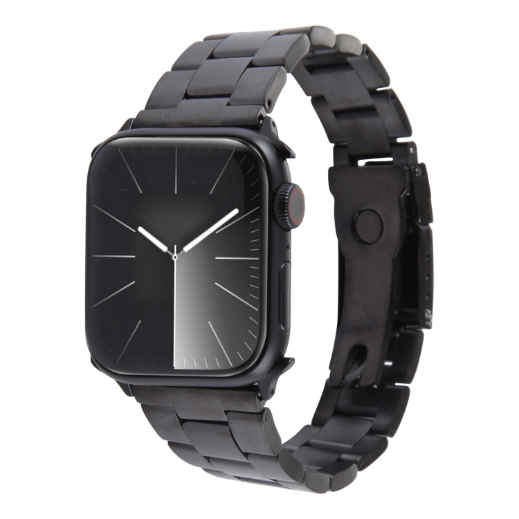 For Apple Watch SE 40mm Three-Bead Stainless Steel Watch Band(Black) - free shipping - PMC TechLife - Order now!