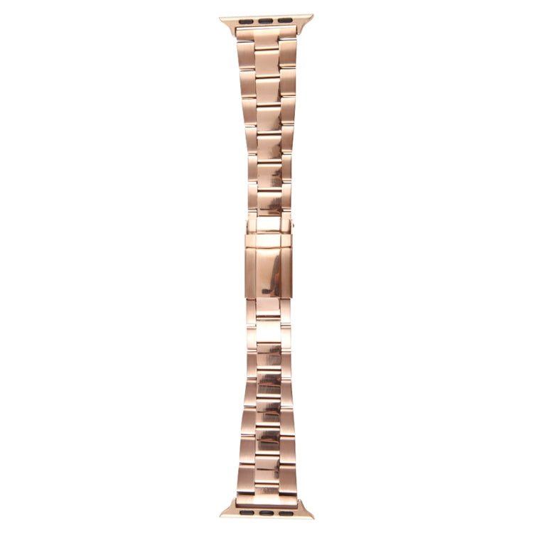 For Apple Watch SE 44mm Three-Bead Stainless Steel Watch Band(Rose Gold) - free shipping - PMC TechLife - Order now!
