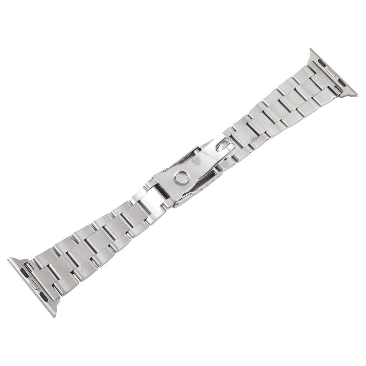For Apple Watch SE 44mm Three-Bead Stainless Steel Watch Band(Silver Gold) - free shipping - PMC TechLife - Order now!