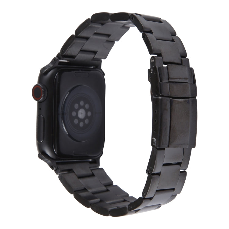 For Apple Watch 42mm Three-Bead Stainless Steel Watch Band(Black) - free shipping - PMC TechLife - Order now!