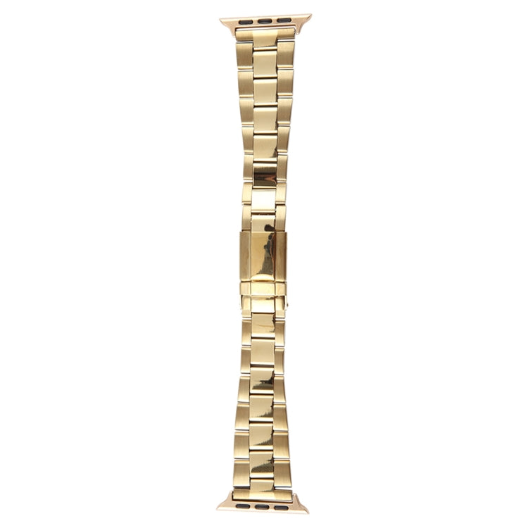For Apple Watch 42mm Three-Bead Stainless Steel Watch Band(Gold) - free shipping - PMC TechLife - Order now!