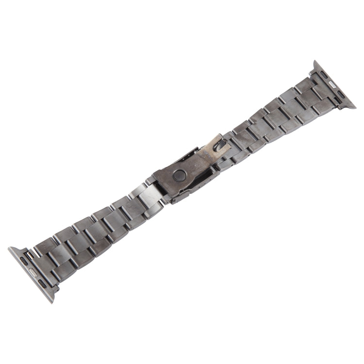 For Apple Watch 42mm Three-Bead Stainless Steel Watch Band(Gun Color) - free shipping - PMC TechLife - Order now!