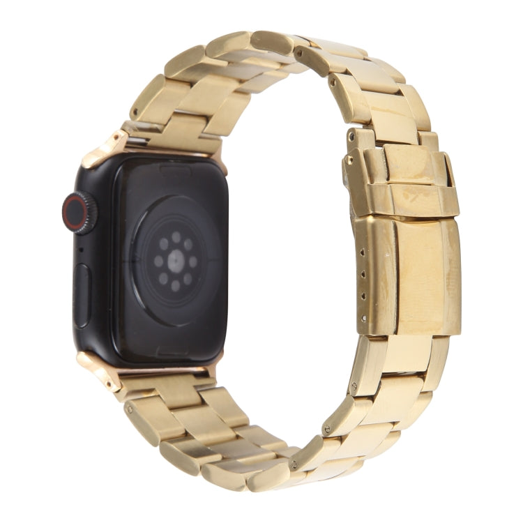 For Apple Watch 38mm Three-Bead Stainless Steel Watch Band(Gold) - free shipping - PMC TechLife - Order now!