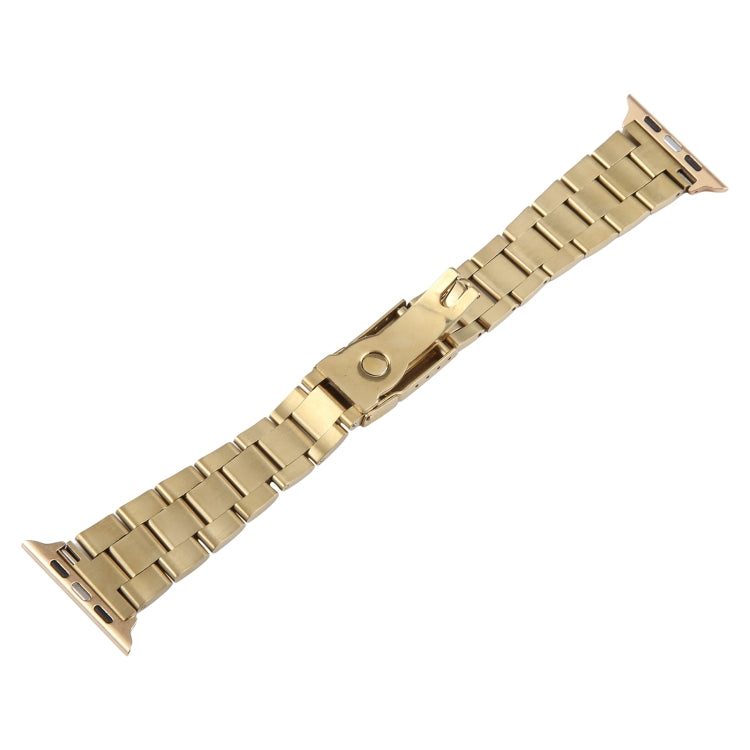 For Apple Watch 38mm Three-Bead Stainless Steel Watch Band(Gold) - free shipping - PMC TechLife - Order now!