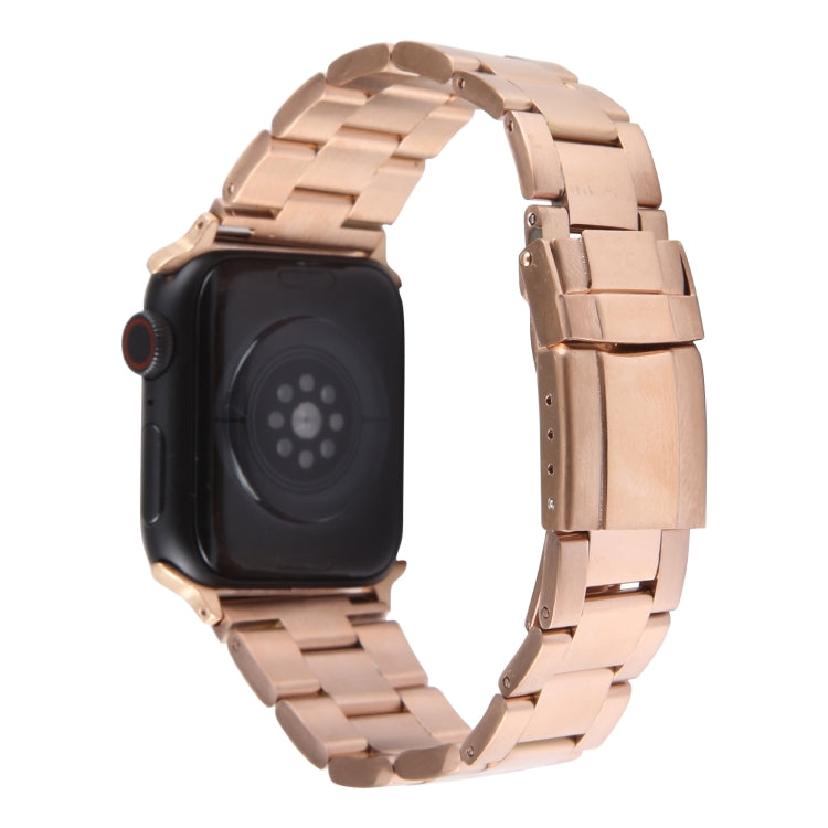 For Apple Watch 38mm Three-Bead Stainless Steel Watch Band(Rose Gold) - free shipping - PMC TechLife - Order now!