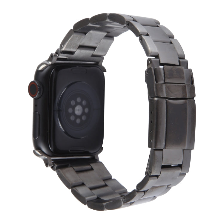For Apple Watch 38mm Three-Bead Stainless Steel Watch Band(Gun Color) - free shipping - PMC TechLife - Order now!