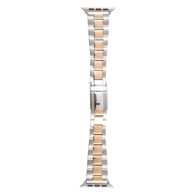 For Apple Watch 38mm Three-Bead Stainless Steel Watch Band(Silver Rose Gold) - free shipping - PMC TechLife - Order now!