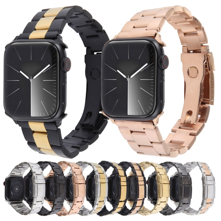 For Apple Watch Series 8 45mm Three-Bead Stainless Steel Watch Band(Silver) - free shipping - PMC TechLife - Order now!