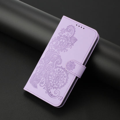 For Huawei Pura 70 Datura Flower Embossed Flip Leather Phone Case(Purple) - Huawei Cases by PMC Jewellery | Online Shopping South Africa | PMC Jewellery | Buy Now Pay Later Mobicred