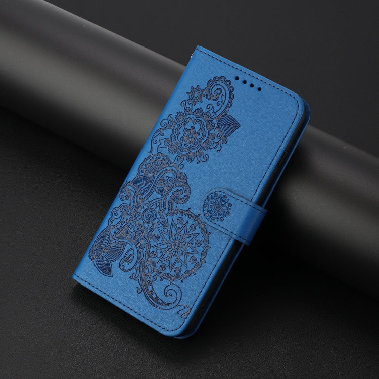 For Google Pixel 9 Pro Datura Flower Embossed Flip Leather Phone Case(Blue) - Google Cases by PMC Jewellery | Online Shopping South Africa | PMC Jewellery | Buy Now Pay Later Mobicred