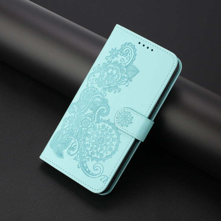 For Google Pixel 9 Pro Datura Flower Embossed Flip Leather Phone Case(Light blue) - Google Cases by PMC TechLife | Online Shopping South Africa | PMC TechLife | Buy Now Pay Later Mobicred