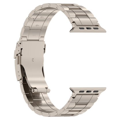 For Apple Watch SE 40mm Safety Buckle Trapezoid Titanium Steel Watch Band(Titanium) - Watch Bands by PMC Jewellery | Online Shopping South Africa | PMC Jewellery