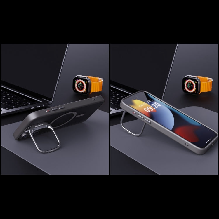 For iPhone 14 Pro Max Invisible Lens Holder PC + TPU Frosted MagSafe Phone Case(Black) - iPhone 14 Pro Max Cases by PMC TechLife | Online Shopping South Africa | PMC TechLife