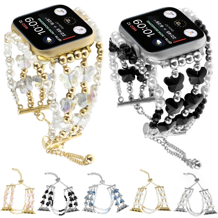 For Apple Watch Ultra 2 49mm Butterfly Chain Bracelet Metal Watch Band(Black) - Watch Bands by PMC Jewellery | Online Shopping South Africa | PMC Jewellery