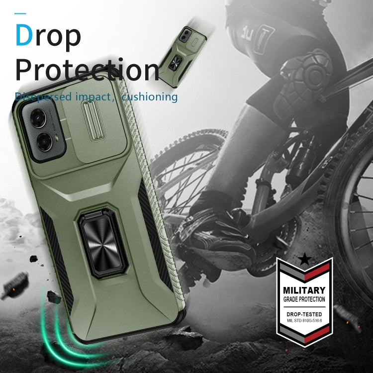 For Motorola Moto G 5G 2024 Sliding Camshield Holder Phone Case(Alpine Green) - Motorola Cases by PMC Jewellery | Online Shopping South Africa | PMC Jewellery | Buy Now Pay Later Mobicred