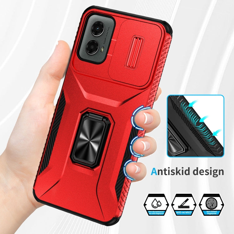 For Motorola Moto G 5G 2024 Sliding Camshield Holder Phone Case(Red) - Motorola Cases by PMC Jewellery | Online Shopping South Africa | PMC Jewellery | Buy Now Pay Later Mobicred