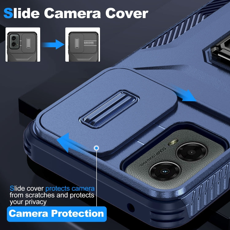For Motorola Moto G 5G 2024 Sliding Camshield Holder Phone Case(Blue) - free shipping - PMC Jewellery - Order now!