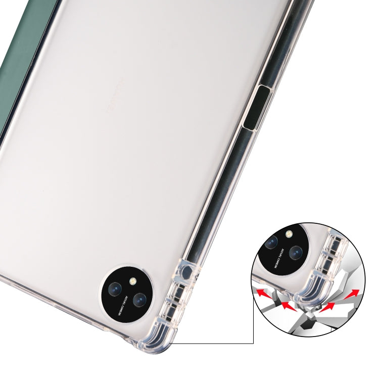 For Huawei MatePad Pro 11 2024 3-fold Clear TPU Leather Tablet Case with Pen Slot(Green) - Huawei by PMC Jewellery | Online Shopping South Africa | PMC Jewellery | Buy Now Pay Later Mobicred