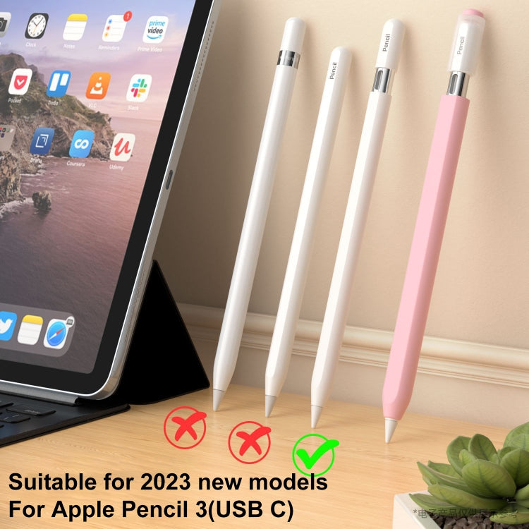 For Apple Pencil (USB-C) Transparent Jelly Stylus Protective Cover(Pink) - Pencil Accessories by PMC Jewellery | Online Shopping South Africa | PMC Jewellery | Buy Now Pay Later Mobicred