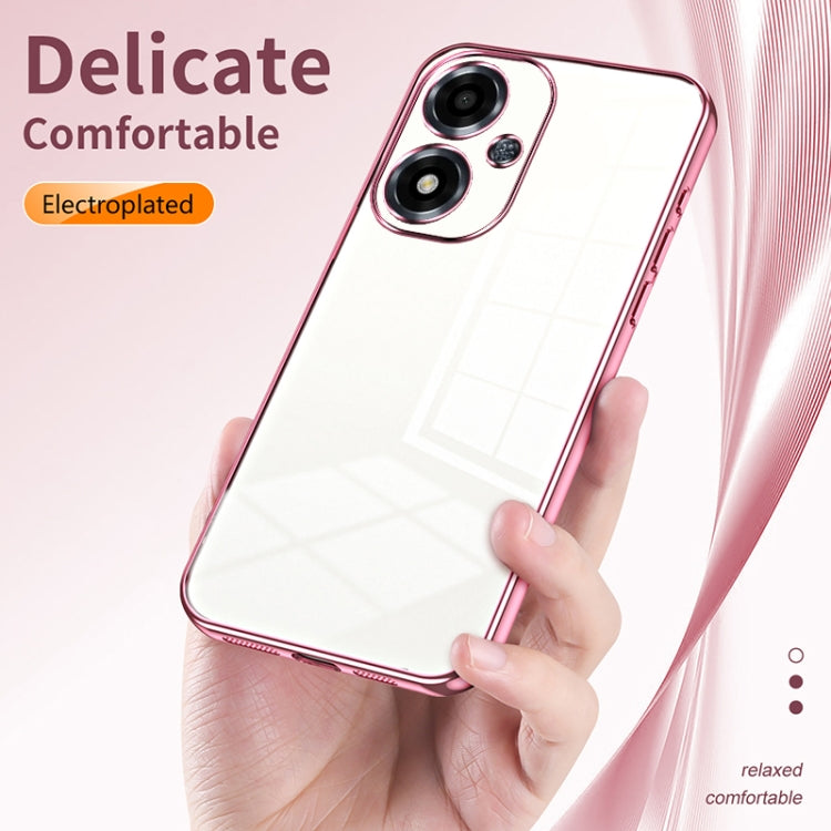 For OPPO A2m Transparent Plating Fine Hole Phone Case(Green) - OPPO Cases by PMC TechLife | Online Shopping South Africa | PMC TechLife | Buy Now Pay Later Mobicred