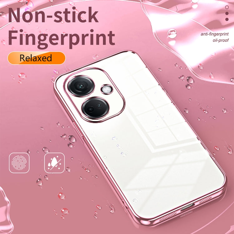 For OPPO K11 Transparent Plating Fine Hole Phone Case(Blue) - OPPO Cases by PMC TechLife | Online Shopping South Africa | PMC TechLife | Buy Now Pay Later Mobicred