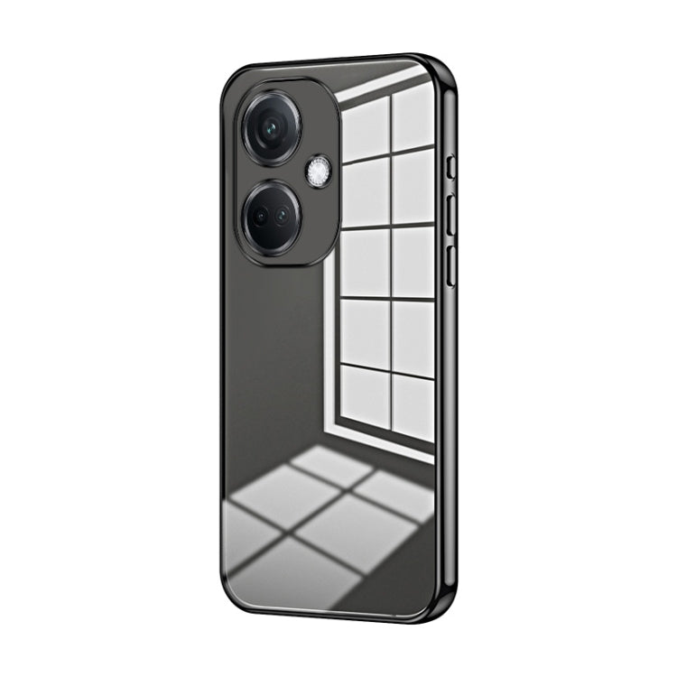 For OPPO K11 Transparent Plating Fine Hole Phone Case(Black) - OPPO Cases by PMC TechLife | Online Shopping South Africa | PMC TechLife | Buy Now Pay Later Mobicred