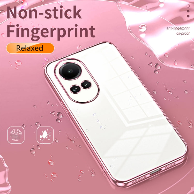 For OPPO Reno10 5G/Reno10 Pro 5G Global Transparent Plating Fine Hole Phone Case(Pink) - OPPO Cases by PMC Jewellery | Online Shopping South Africa | PMC Jewellery | Buy Now Pay Later Mobicred