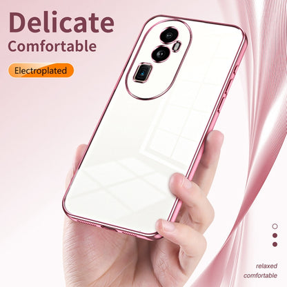 For OPPO Reno10 Pro+ Transparent Plating Fine Hole Phone Case(Silver) - OPPO Cases by PMC Jewellery | Online Shopping South Africa | PMC Jewellery | Buy Now Pay Later Mobicred