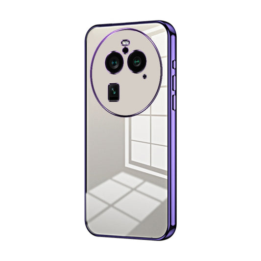 For OPPO Find X6 Pro Transparent Plating Fine Hole Phone Case(Purple) - OPPO Cases by PMC Jewellery | Online Shopping South Africa | PMC Jewellery | Buy Now Pay Later Mobicred