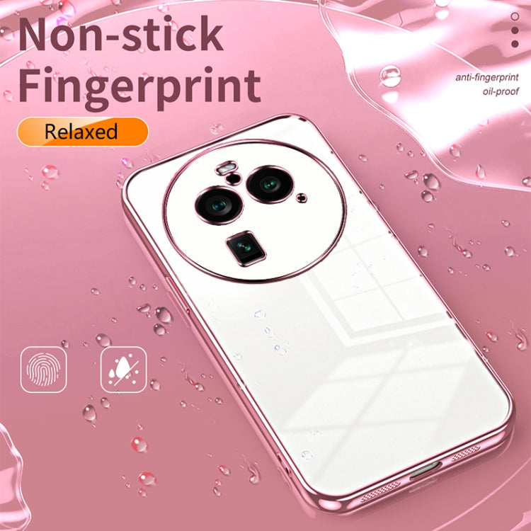 For OPPO Find X6 Pro Transparent Plating Fine Hole Phone Case(Purple) - OPPO Cases by PMC TechLife | Online Shopping South Africa | PMC TechLife | Buy Now Pay Later Mobicred
