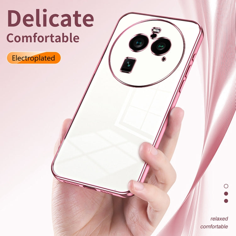 For OPPO Find X6 Pro Transparent Plating Fine Hole Phone Case(Transparent) - OPPO Cases by PMC TechLife | Online Shopping South Africa | PMC TechLife | Buy Now Pay Later Mobicred
