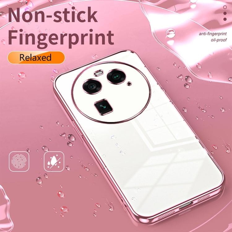 For OPPO Find X6 Transparent Plating Fine Hole Phone Case(Pink) - OPPO Cases by PMC Jewellery | Online Shopping South Africa | PMC Jewellery | Buy Now Pay Later Mobicred