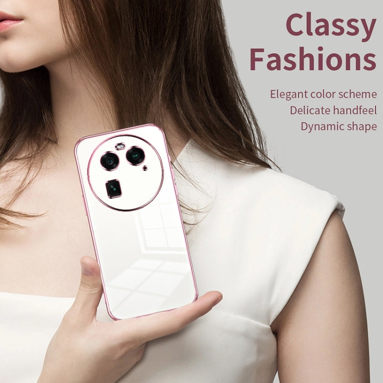 For OPPO Find X6 Transparent Plating Fine Hole Phone Case(Blue) - OPPO Cases by PMC TechLife | Online Shopping South Africa | PMC TechLife | Buy Now Pay Later Mobicred