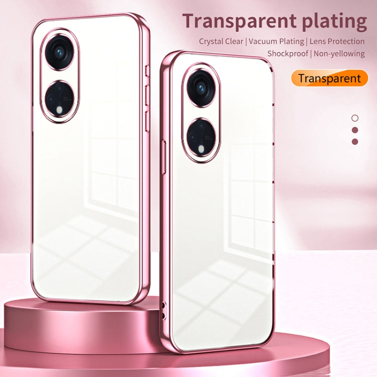 For OPPO Reno8 T 5G Transparent Plating Fine Hole Phone Case(Transparent) - OPPO Cases by PMC TechLife | Online Shopping South Africa | PMC TechLife | Buy Now Pay Later Mobicred