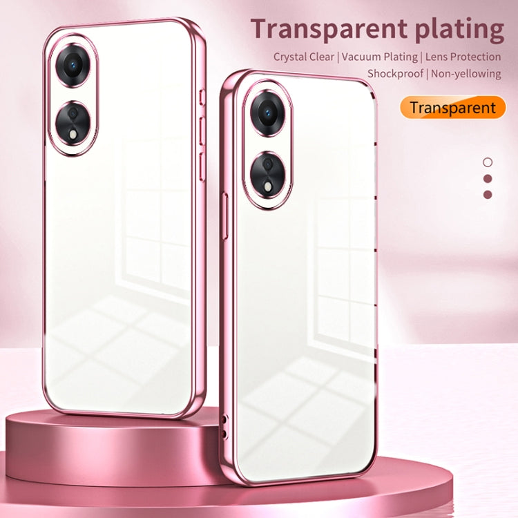 For OPPO A58 5G / A58x 5G Transparent Plating Fine Hole Phone Case(Transparent) - OPPO Cases by PMC Jewellery | Online Shopping South Africa | PMC Jewellery | Buy Now Pay Later Mobicred