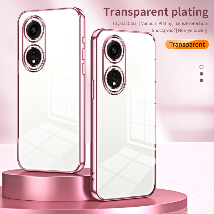 For OPPO A1 Pro Transparent Plating Fine Hole Phone Case(Purple) - OPPO Cases by PMC Jewellery | Online Shopping South Africa | PMC Jewellery | Buy Now Pay Later Mobicred