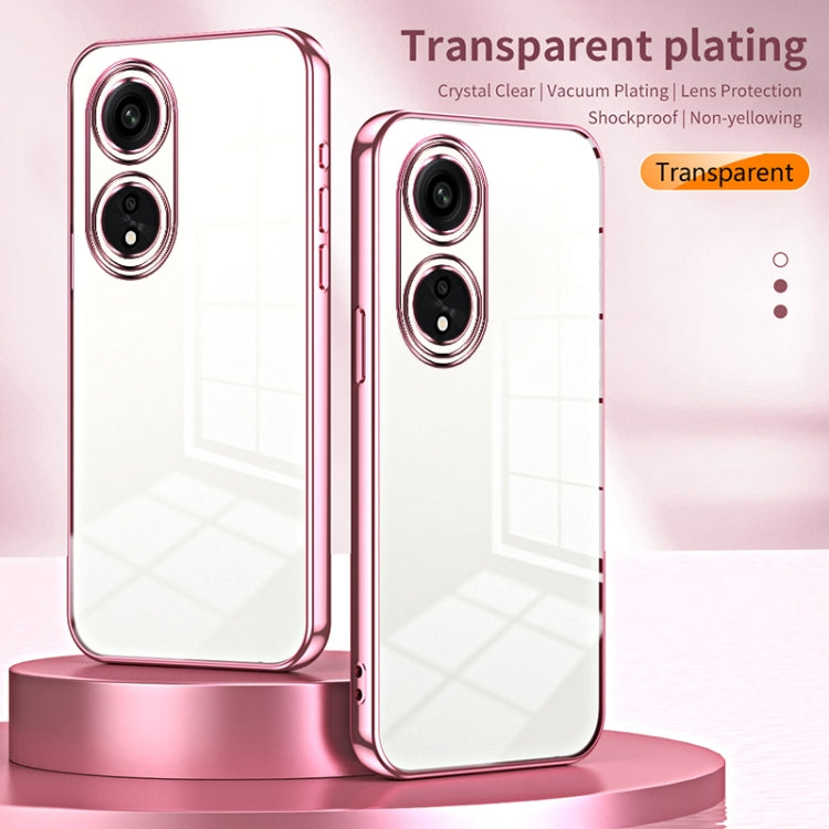 For OPPO A1 Pro Transparent Plating Fine Hole Phone Case(Transparent) - OPPO Cases by PMC TechLife | Online Shopping South Africa | PMC TechLife | Buy Now Pay Later Mobicred