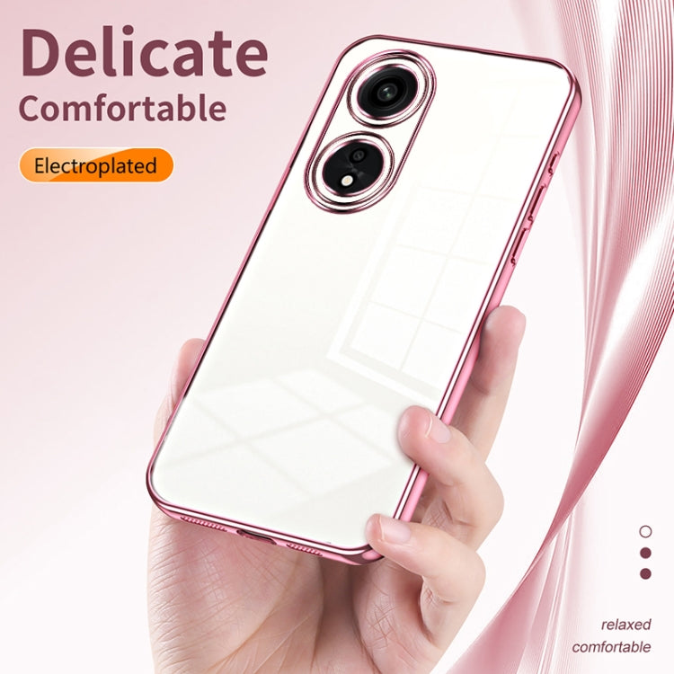 For OPPO A1 Pro Transparent Plating Fine Hole Phone Case(Transparent) - OPPO Cases by PMC TechLife | Online Shopping South Africa | PMC TechLife | Buy Now Pay Later Mobicred
