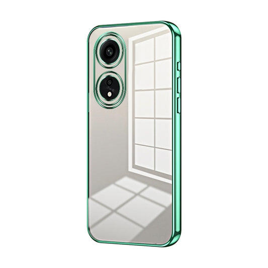 For OPPO A1 Pro Transparent Plating Fine Hole Phone Case(Green) - OPPO Cases by PMC Jewellery | Online Shopping South Africa | PMC Jewellery | Buy Now Pay Later Mobicred