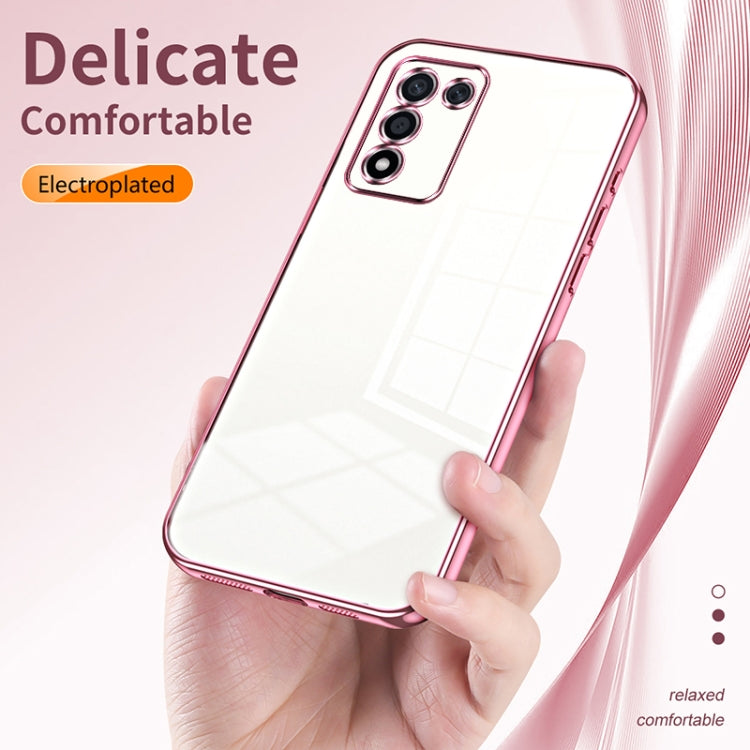 For OPPO K9s / K10 Energy Transparent Plating Fine Hole Phone Case(Pink) - OPPO Cases by PMC TechLife | Online Shopping South Africa | PMC TechLife | Buy Now Pay Later Mobicred