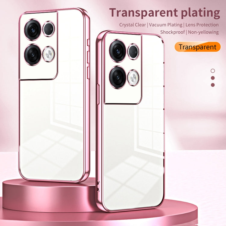 For OPPO Reno8 Pro+ Transparent Plating Fine Hole Phone Case(Green) - OPPO Cases by PMC TechLife | Online Shopping South Africa | PMC TechLife | Buy Now Pay Later Mobicred