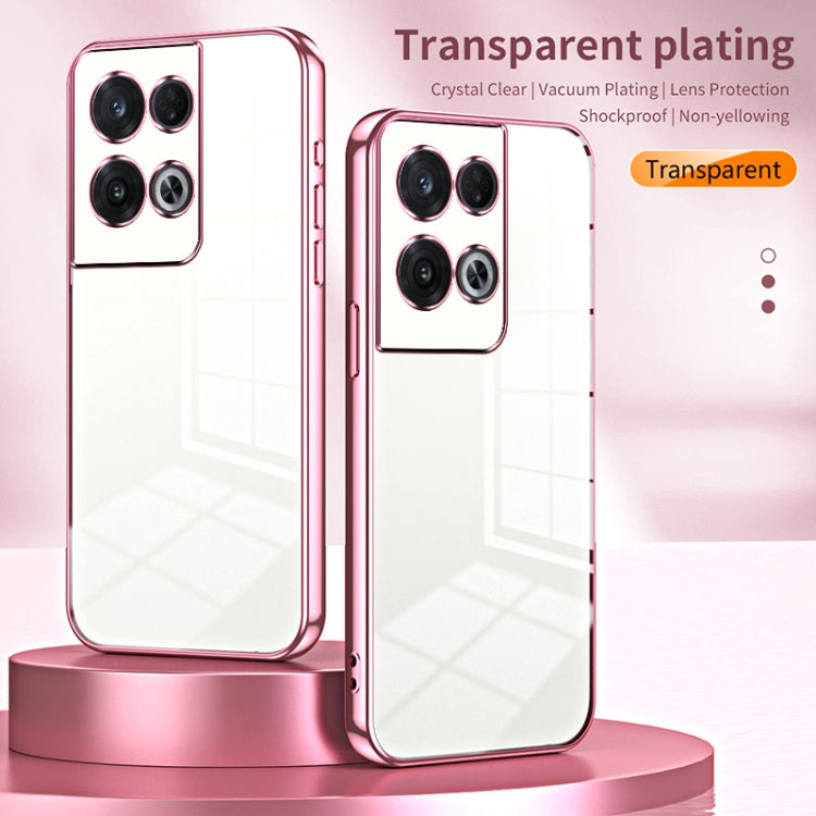 For OPPO Reno8 Pro Transparent Plating Fine Hole Phone Case(Transparent) - OPPO Cases by PMC TechLife | Online Shopping South Africa | PMC TechLife | Buy Now Pay Later Mobicred