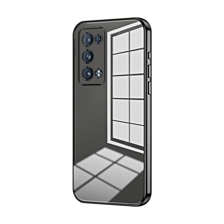 For OPPO Reno6 Pro+ Transparent Plating Fine Hole Phone Case(Black) - free shipping - PMC TechLife - Order now!